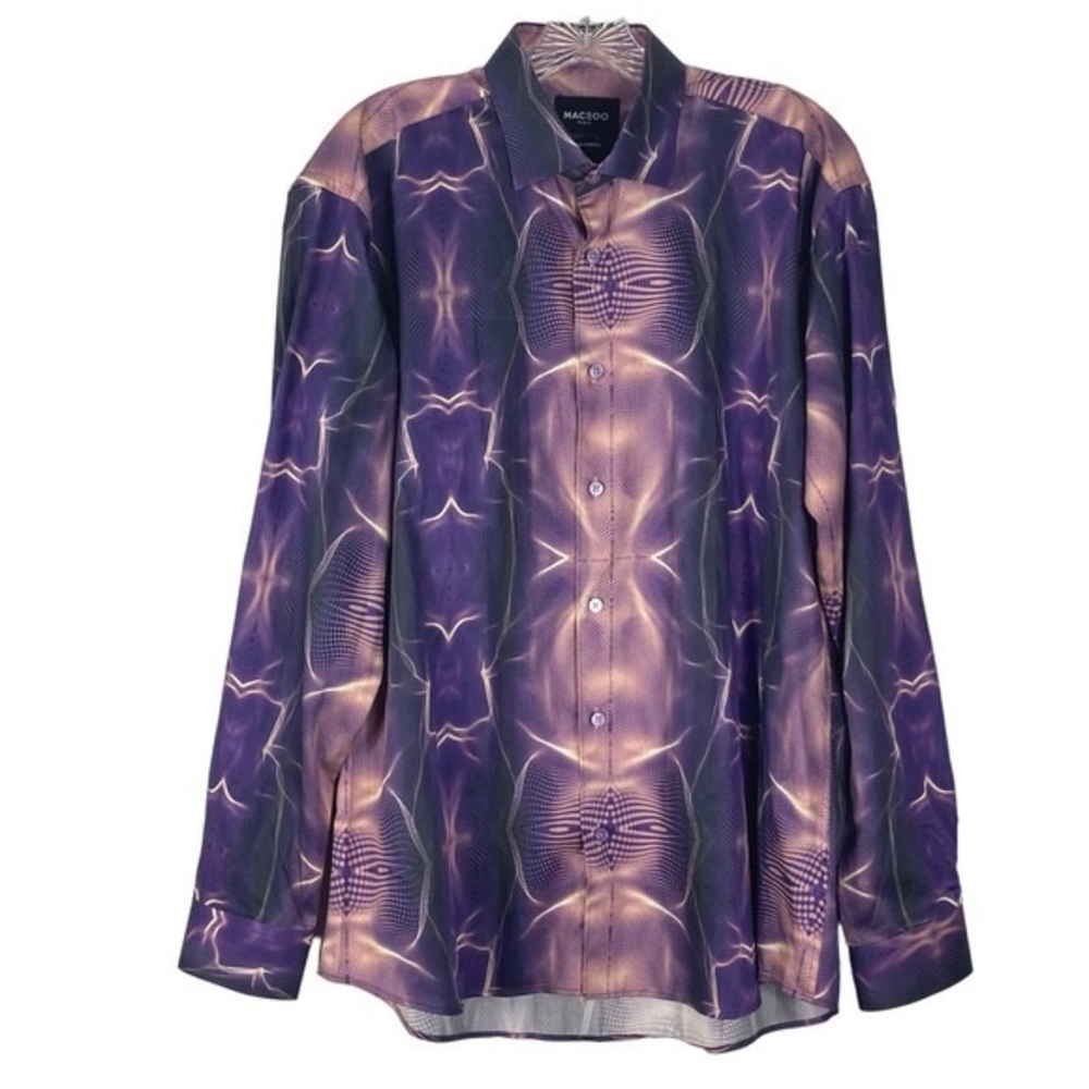 MACEOO PARIS Geometric Wave Pattern Shirt Large